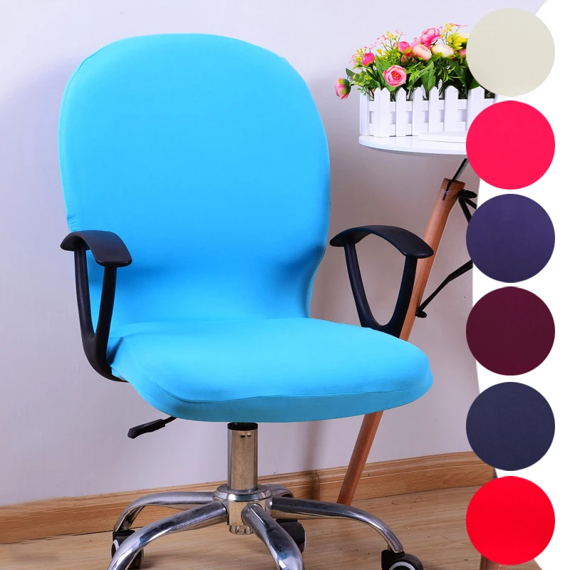 

Computer Office Arm Chair Cover Chair Protector Solid Color Antifouling Swivel Chair Cover Rotating Chair Slipcover Back Cover