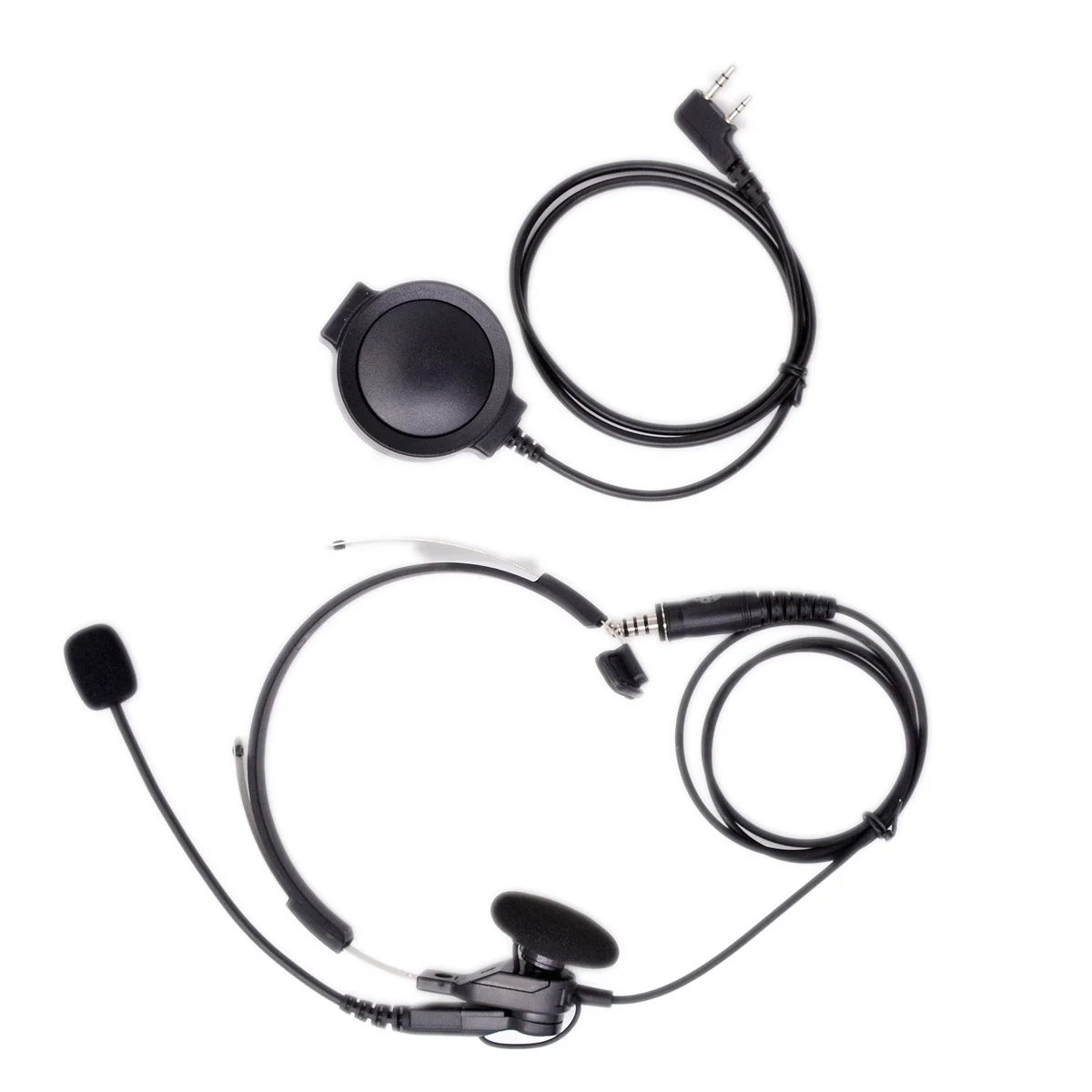 Auriculares con enchufe de 7,1mm, auriculares de un solo oído con micrófono + llave PTT K324 para Kenwood Baofeng WOUXUN TYT HAM Radio auricular