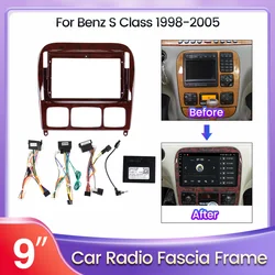 2 Din Car Stereo Player Fascia Frame For Mercedes-Benz W220 1998-2005 Plate Canbus Box Decoder Adapter Mounting Dash Trim Kit