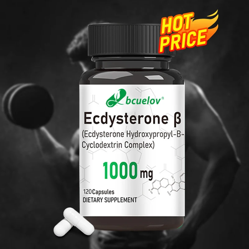 Ecdysterone-supplement - Dagelijkse krachtversterker, verhoging van de spiermassa, ondersteuning voor de spierontwikkeling, vetverbranding, 120 capsules