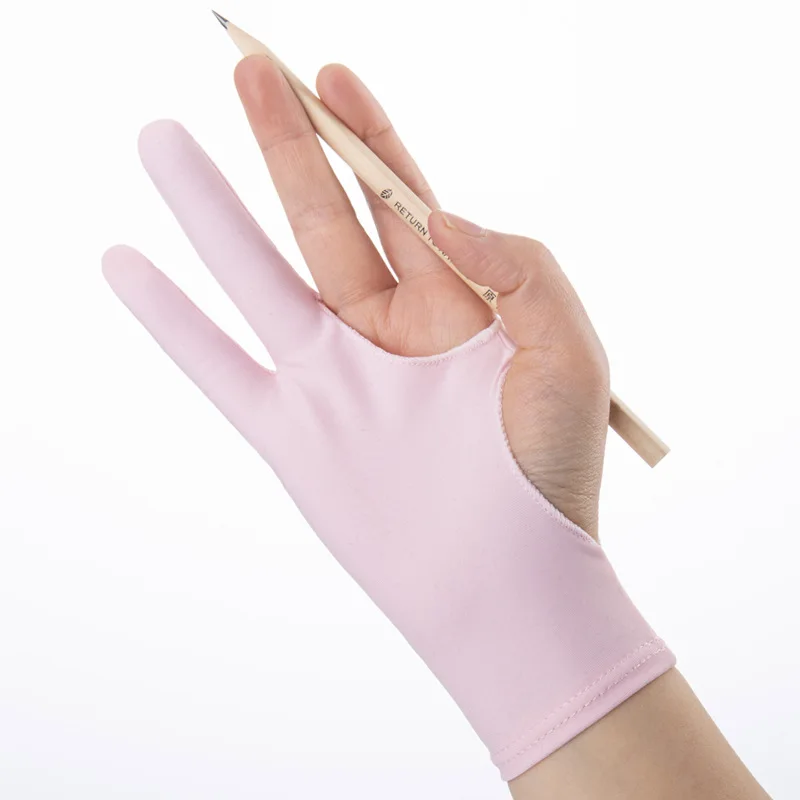 

Artist Glove Elastic Two-finger Anti-Fouling Drawing Gloves Graphics Tablet Marker Animation Painting -Free/L Size 1pc