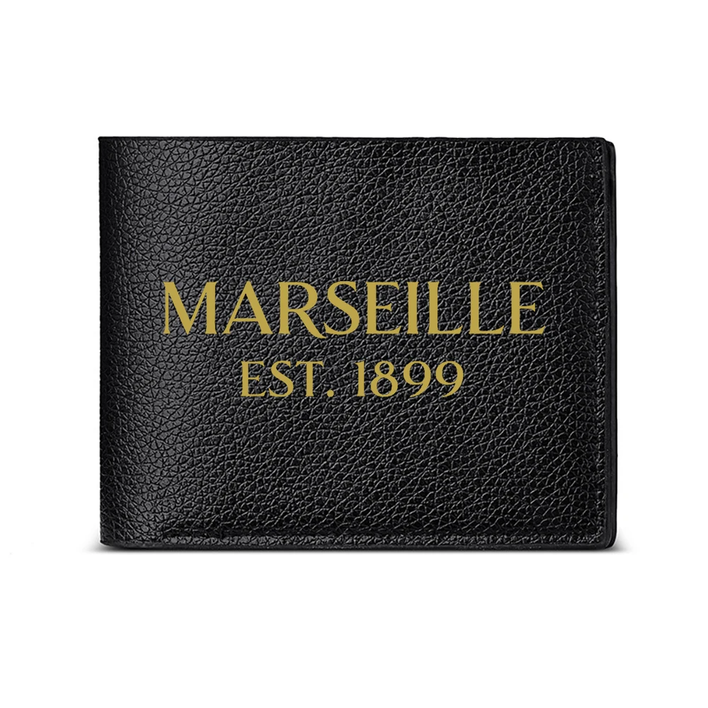 Marseille Est 1899 Men's Wallet Card Holder Casual Business Fashion Print Design Classic Style Elegant Accessory