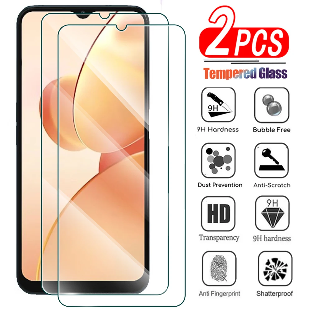 2Pcs Tempered Glass for Realme C55 C35 C33 C31 C25 C21 C17 C15 C12 C11 C67 4G 5G Screen Protector on Realme C30 C20 C3 C2 S