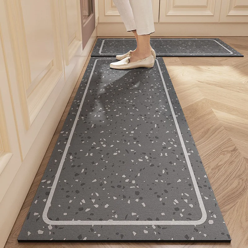 Non-slip Rug for The Kitchen Floor Mats Oil-proof Waterproof Anti-fouling Long Runner Carpet PVC Leather Rugs Alfombra De Cocina