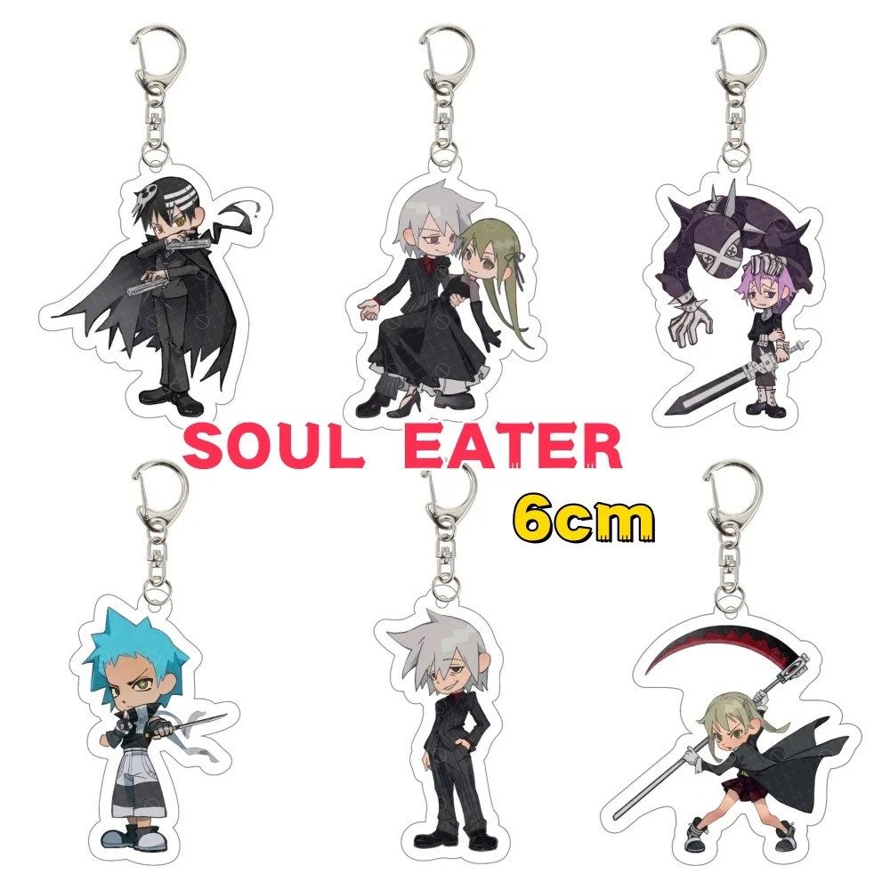 Акриловая фигурка-подставка 6 см по аниме Soul Eater: Мака Албарн, Блэк Стар. Милая фигурка-брелок для сумки, автомобильный брелок, подарок для фанатов.