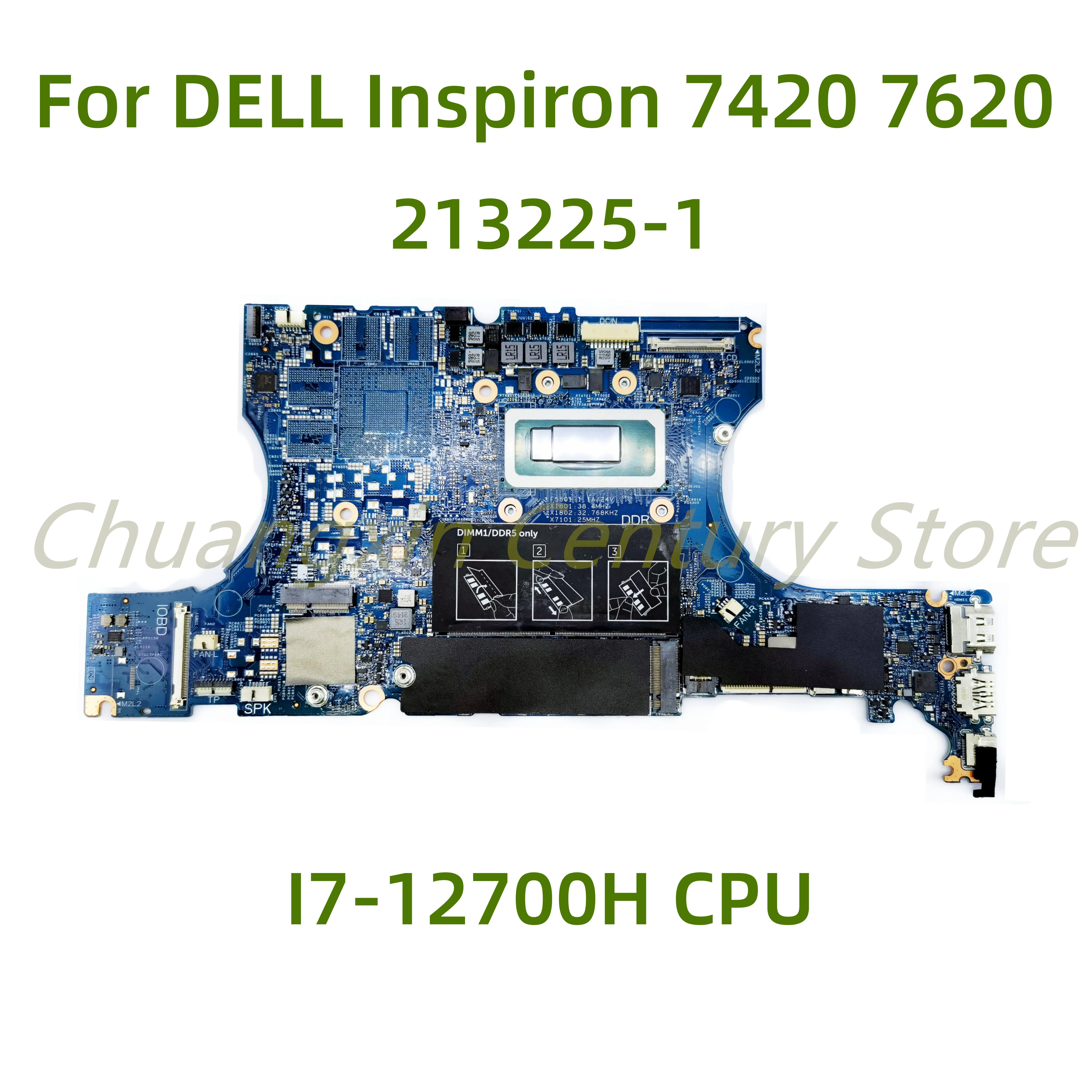 Suitable for DELL Inspiron 7420 7620 laptop motherboard 213225-1 with I7-12700H CPU 100% Tested Fully Work