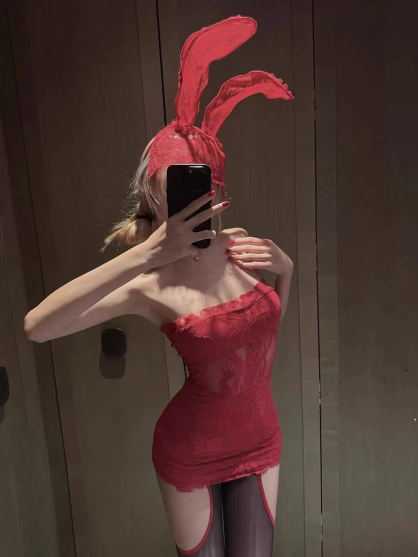 مثير k روز الدانتيل ثوب النوم تأثيري أرنب فتاة orm مجموعة الأحمر مثير Spwear الرغبة النقية الدانتيل Sp الدكتور للسيدات