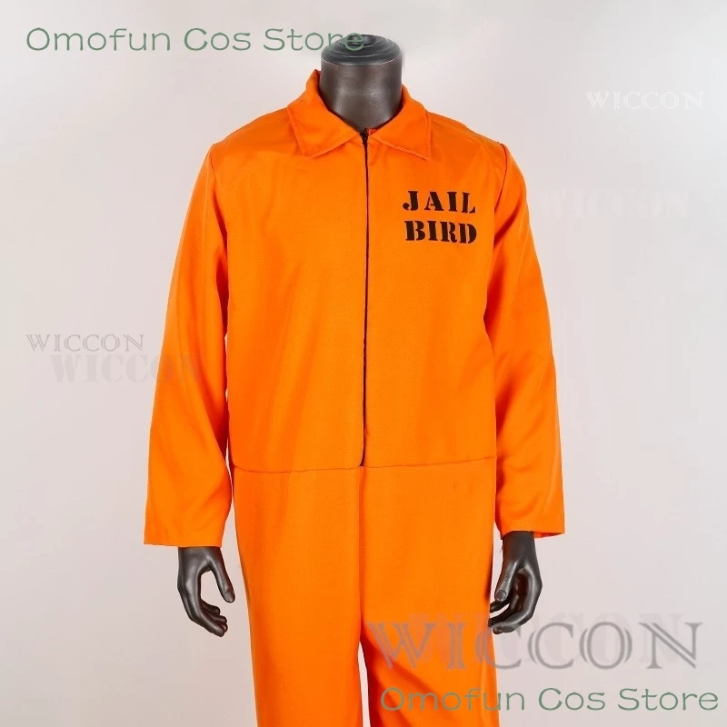 Boy Prisoner Costume Kids Orange Convict Jumpsuit with Handcuffs Jailbird Cosplay Prison Uniform for Halloween Cosplay Party Set