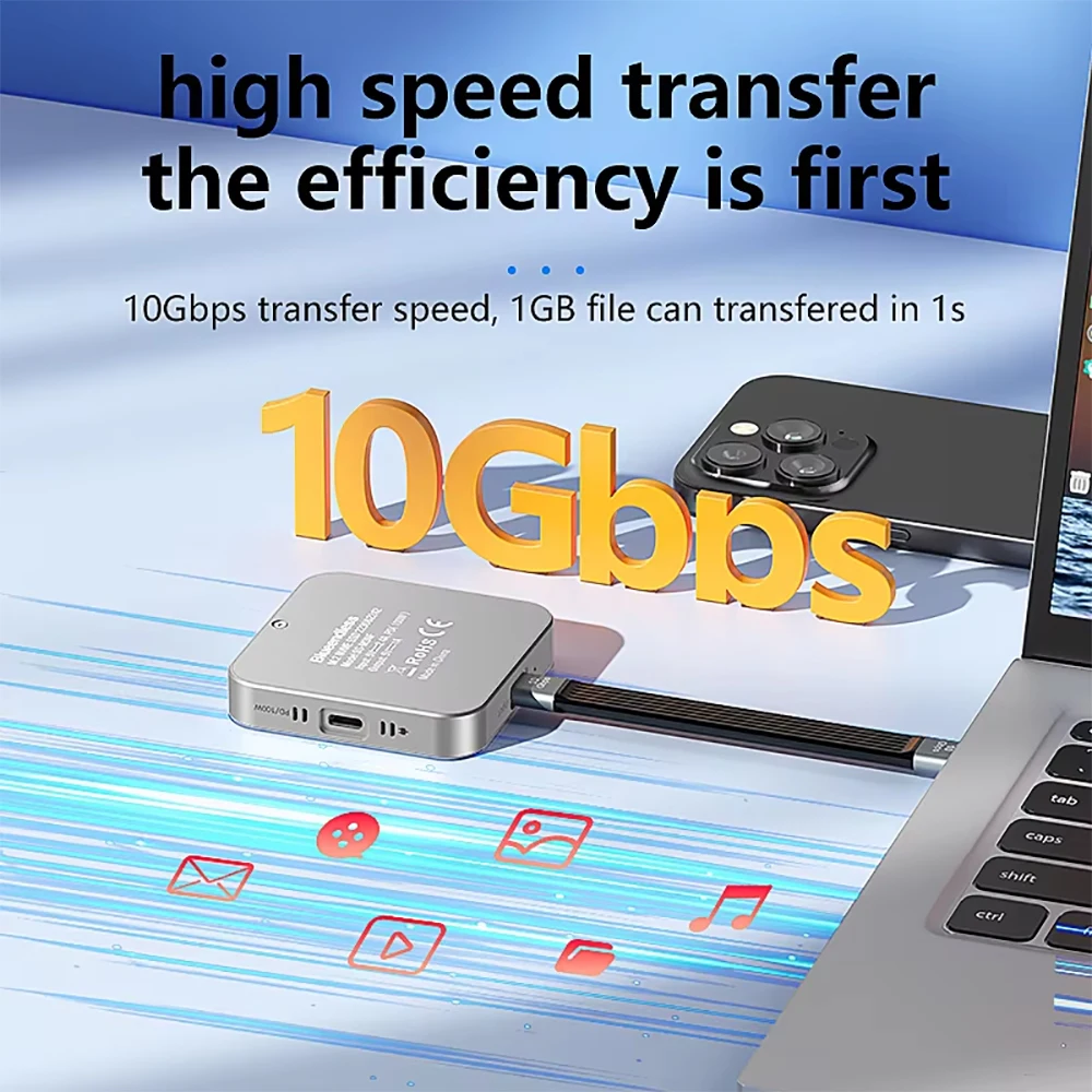 Docking station SSD M.2 NVME 8 in 1 USB3.1 10Gbps PD 100W Caricatore 4K60HZ HDTV Custodia magnetica SSD M2 per iPhone15 Pro MacBook