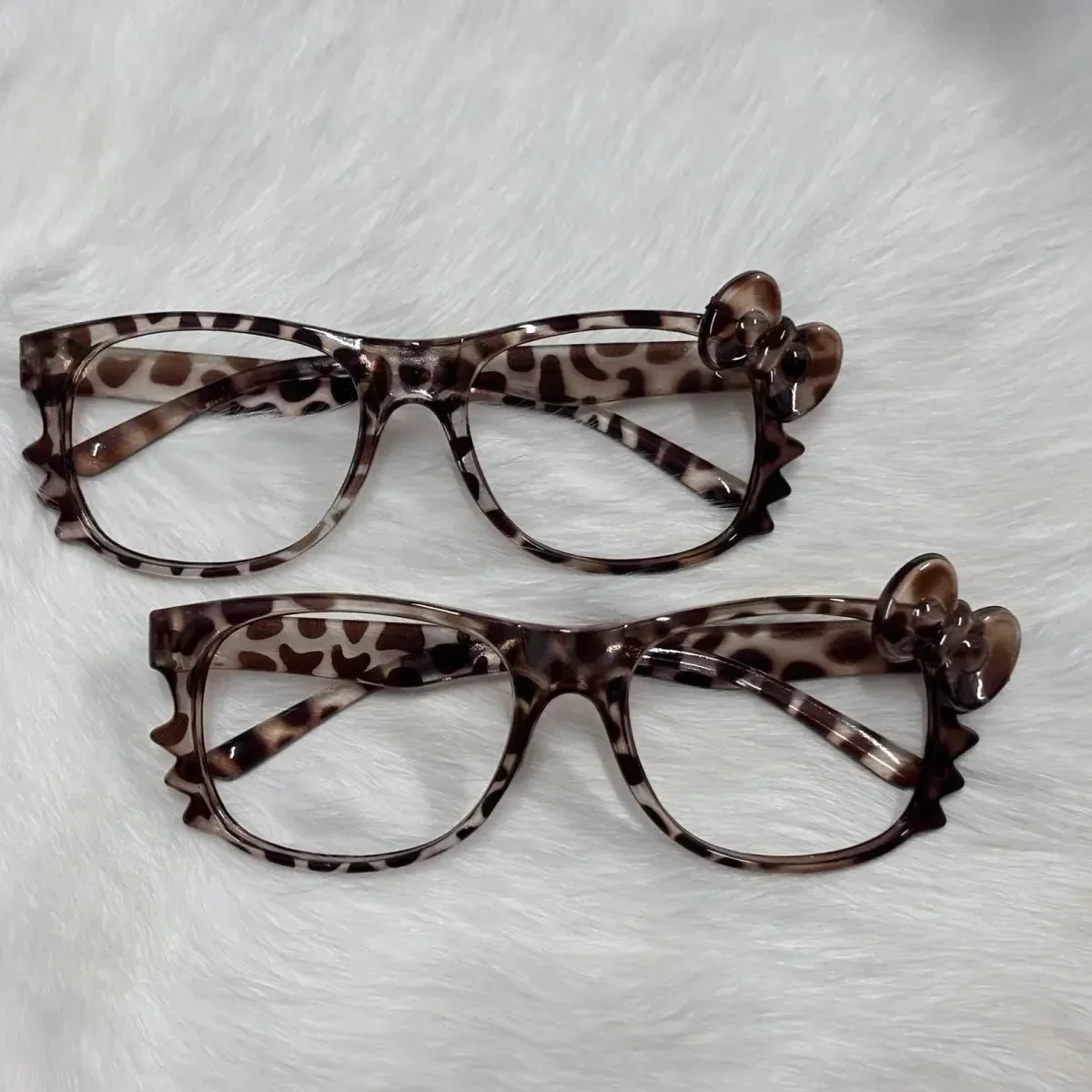 Kawaii Sanrio Leopard Print Eyeglasses Frames Hello Kittys Accessories Cute Beauty Cartoon Anime Y2K Vintage Toys for Girls Gift