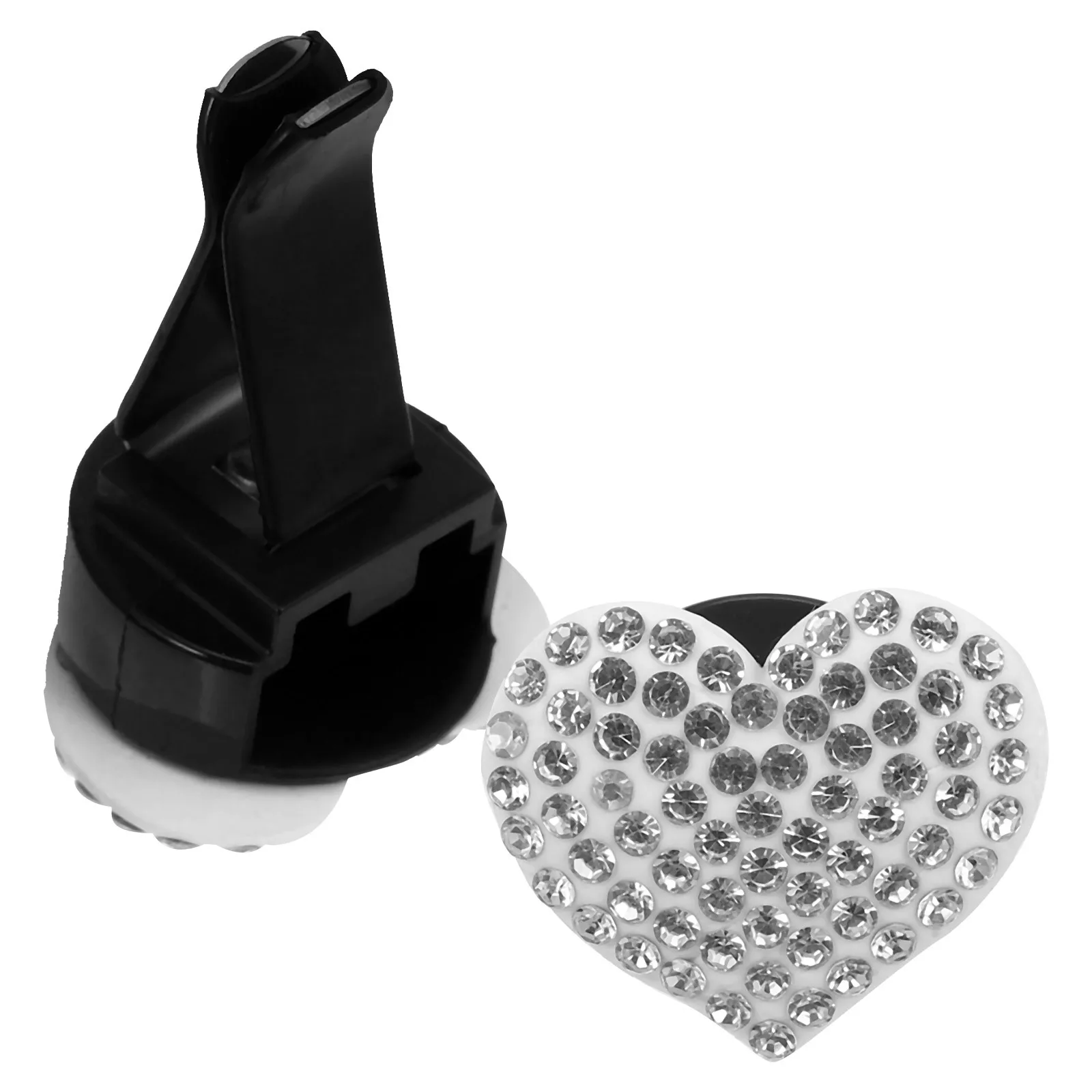 2Pcs Heart Vent Clips Rhinestone Car Air Freshener Clip Cute Auto Accessory Easy Install No Tools Required Interior Decor