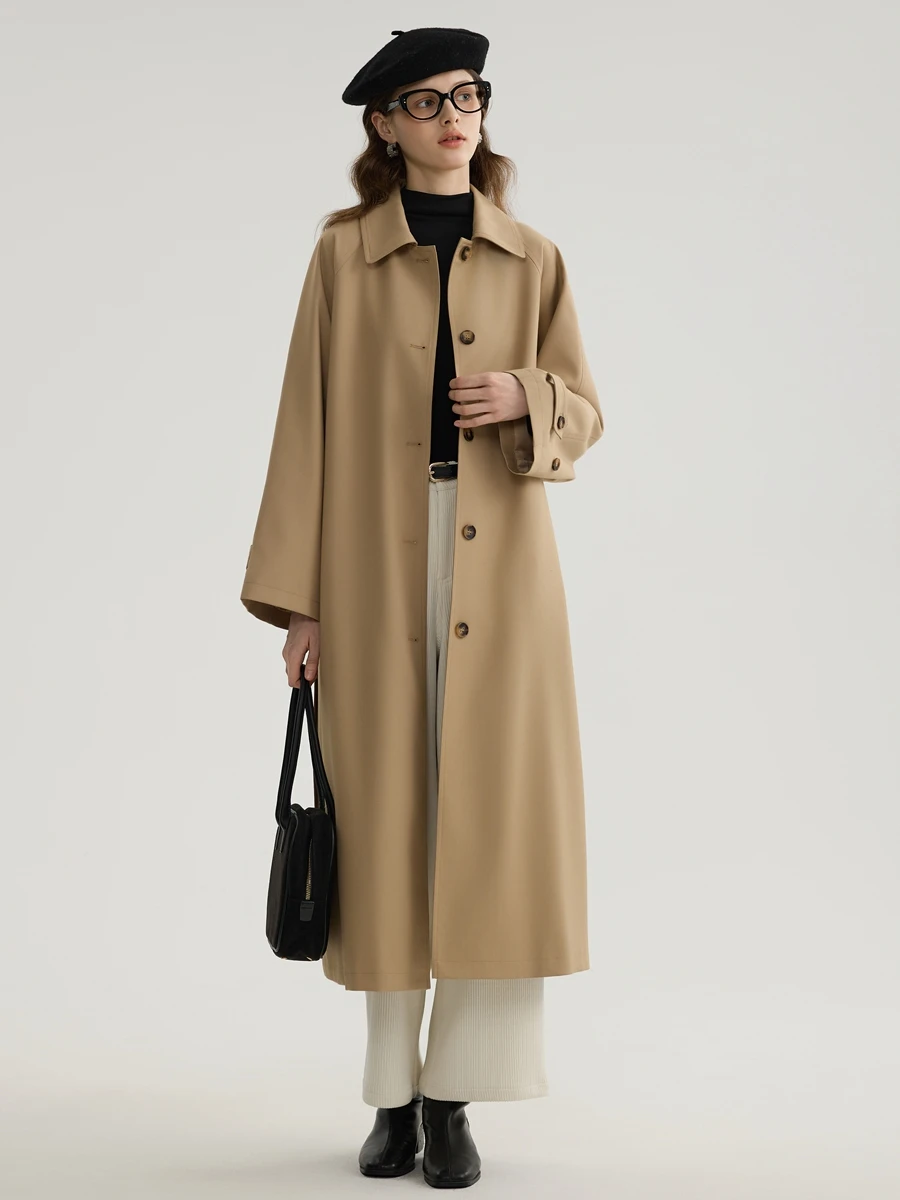 

Женское пальто цвета хаки на одной пуговице, повседневная простая верхняя одежда Briti Sle Long Sve Faion для осеннего сезона, одежда для поездок на работу