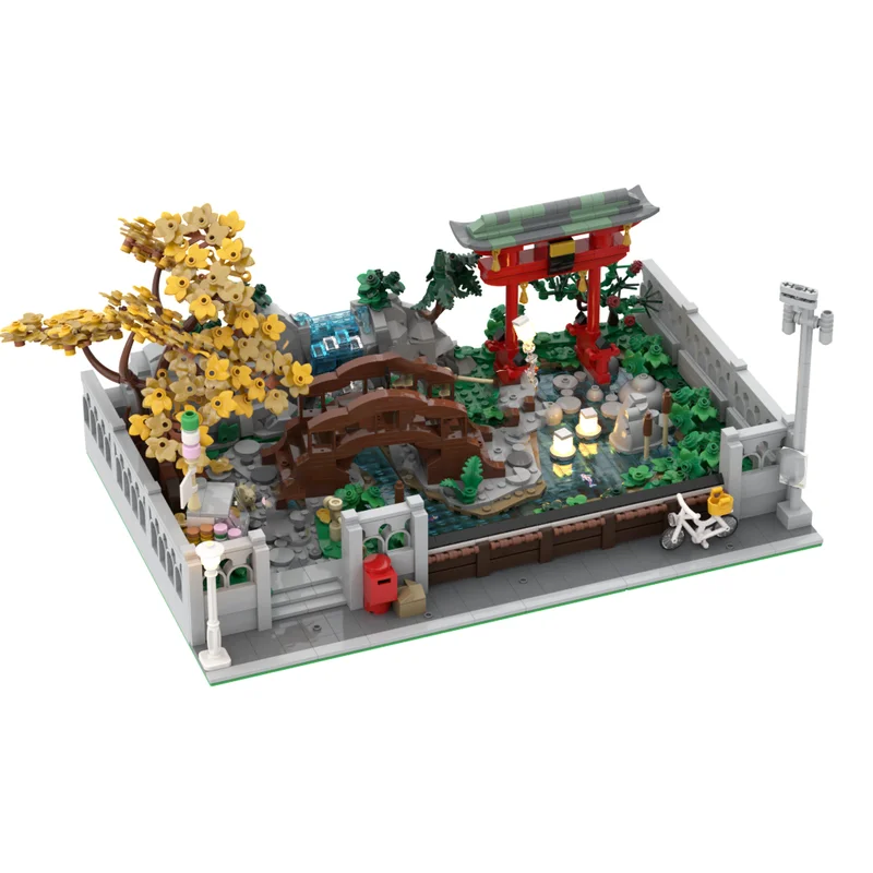 Cash Moc bouwstenen Chinese stijl tuinarchitectuur technologie module bouwstenen vakantiegeschenken kindereducatiea