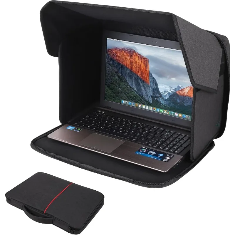 

14/16 Inch Foldable Laptop Sun Shade Ultra-light Portable Outdoor Privacy Cover Protective Case for 15-17Inch Laptop Work Travel