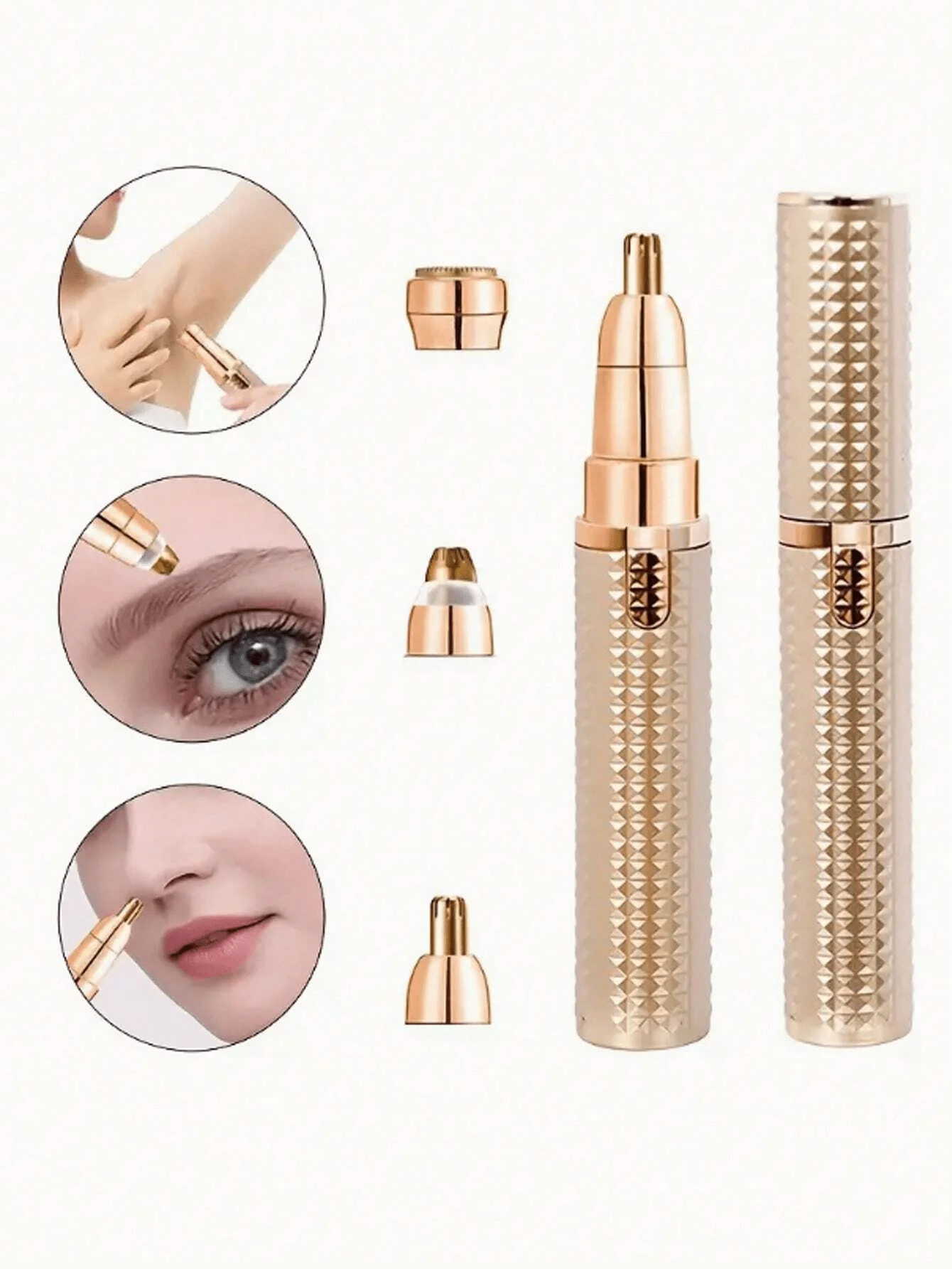 1 adet kadın 3-In-1 Ruj Şekilli Tıraş Makinesi Epilasyon Kaş Düzeltici USB Şarj Edilebilir Tam Vücut Epilatör Kadınlar Için Yüz Göz