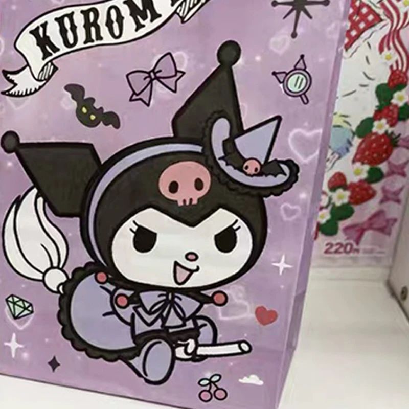 Kids Kuromi Kraft Paper Bags Candy Gift Packaging Bags Cute Cartoon Handheld Gift Bag Birthday Party DIY Decoration