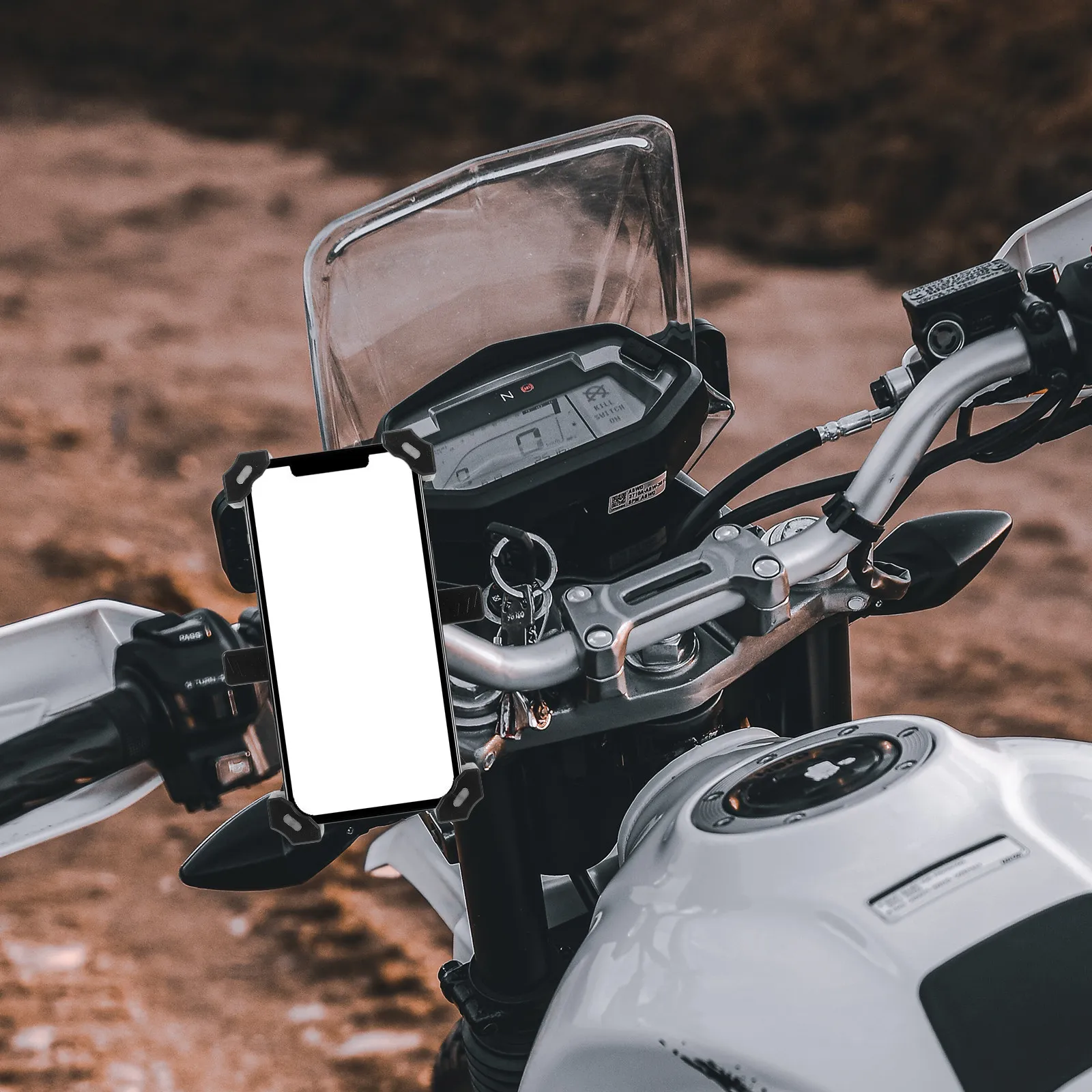 

Motorcycle Phone Holder Sturdy Motorbike Phone Mount for All Bikes Scooters Treadmills Easy Install Secure Fit Hands-Free Riding