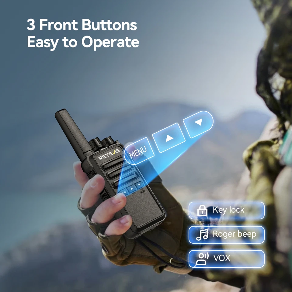 Retevis RT668B Walkie Talkie PMR446 FRS Licence Free 2 pcs Walkie Talkies Communication Intercom Portable for Restaurant Camping
