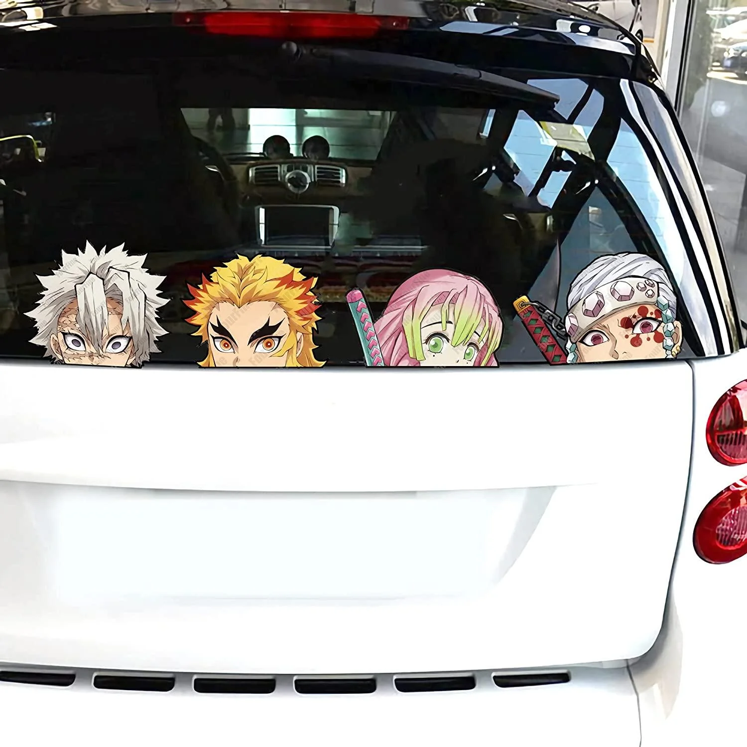 For 9 PCS Anime Car Stickers Slayer Demon Rengoku Automotive Uzui Shinobu Decals Funny Sanemi Nezuko Bumper Sticker