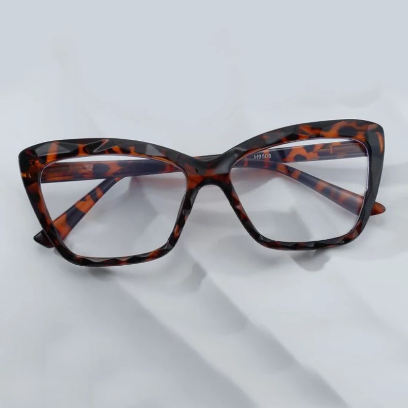 Hiking 3 Pcs New Retro Women Cat Eye Frame Anti Light Glasses Leopard Pattern Design Glasses Retro Flat Mirror Eyelasses