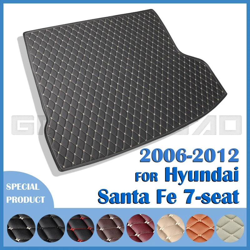 Car Trunk Mat For Hyundai Santa Fe 7-Seat SUV 2006 2007 2008 2009 2010 2011 2012 Custom Car Accessories Auto Interior Decoration