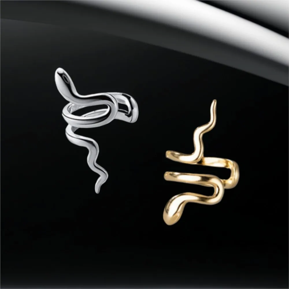 

1PC Punk Snake Earbone Clip Without Hole Earrings For Women Cool Silver Color No Piercing Winding Ear Cuff Earings Jewelry EF047