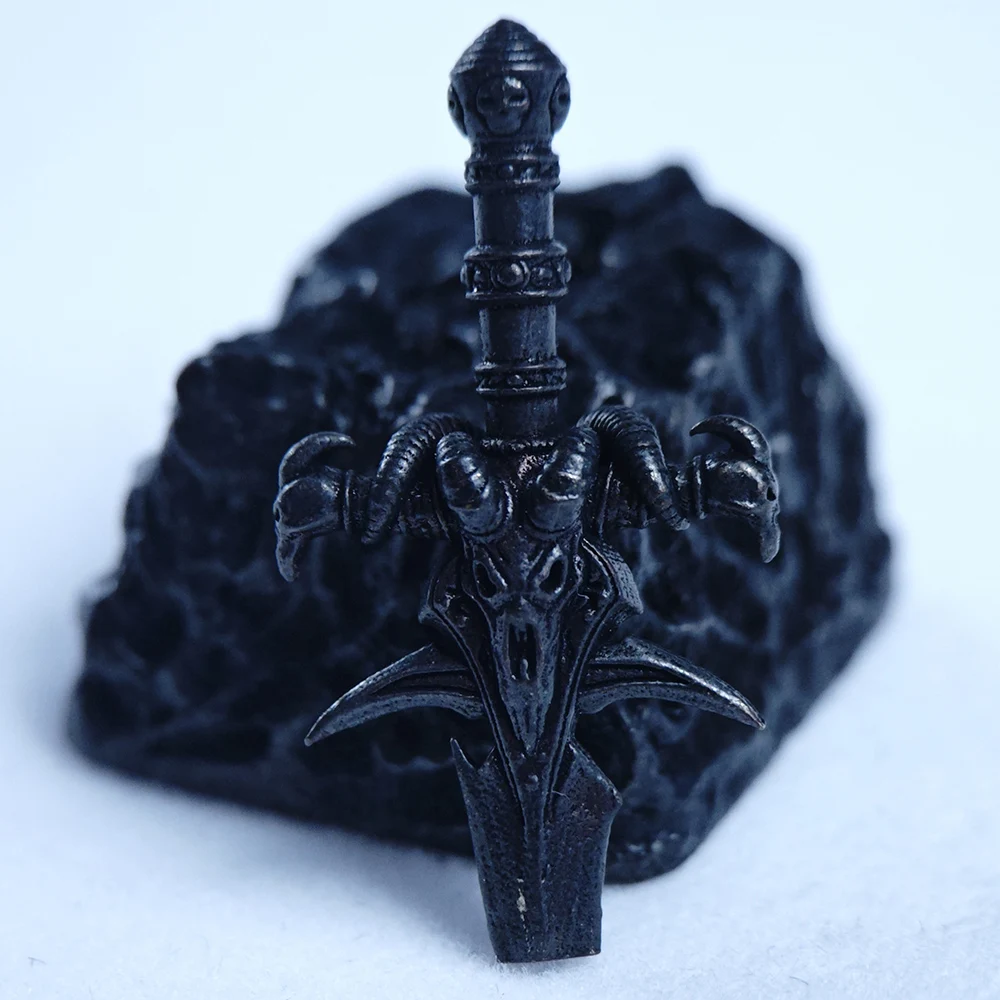 Capuchons de touches en métal 3D Frostourne Arthas Lich King Sword, touches en laiton, aucun profil, interrupteur croisé, capuchons rétroéclairés pour clavier mécanique, 1U