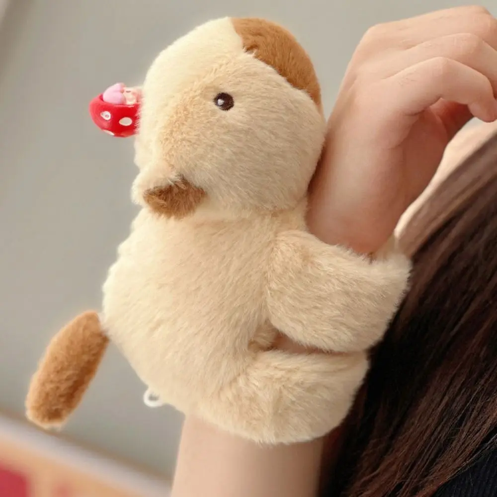 Capybara Rodent Slap Bracelet Series Simulation Rotatable Plush Doll Slap Bracelet Wrist Style With Tail