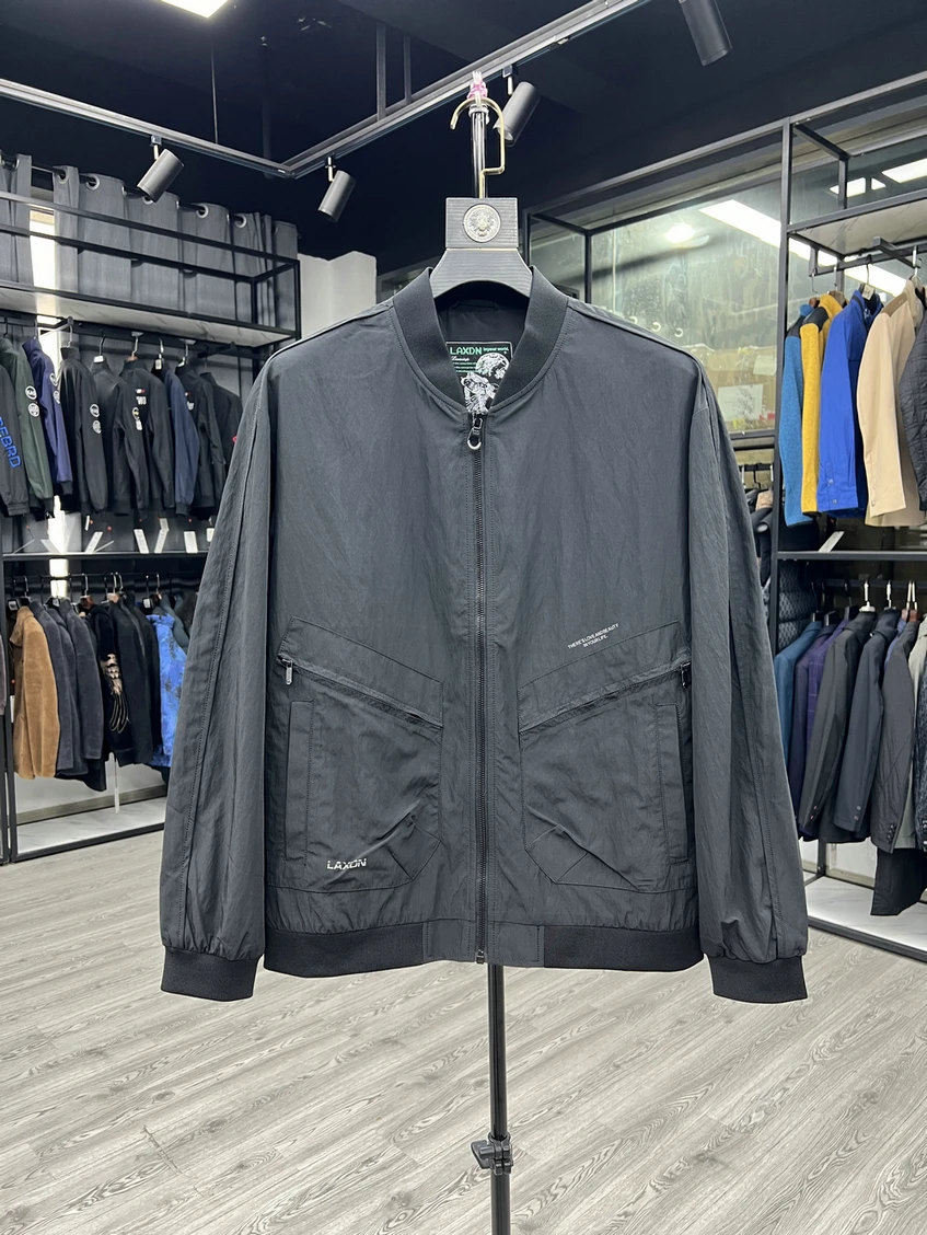 

Spring Fashion Thin Casual Short Baseball Collar Jacket Men's Outerwear Top Simple Match Discontinued Processing