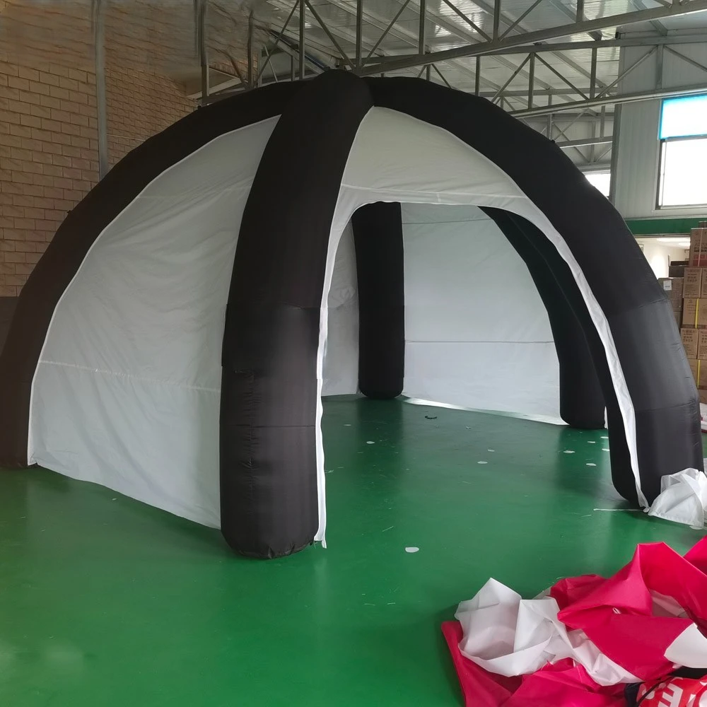 

Black Inflatable Lightweight 6m 8m 10m Portable Spider Tent With Side Panels Promotional Dome Shelter For Event