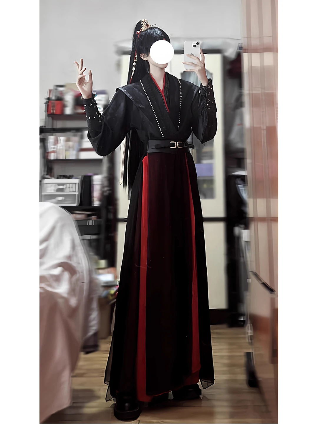 Universal Youthful Cosplay Costume Red And Black Martial Artist Outfit Suitable for Comic Conventions Hanfu Traditional Chine...