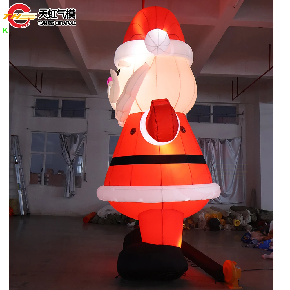 Fast Ship 4m Outdoor Decoration Inflatables Santa Claus with LED Lighting Christmas lighted Inflatable Santa Old Man Cartoon for