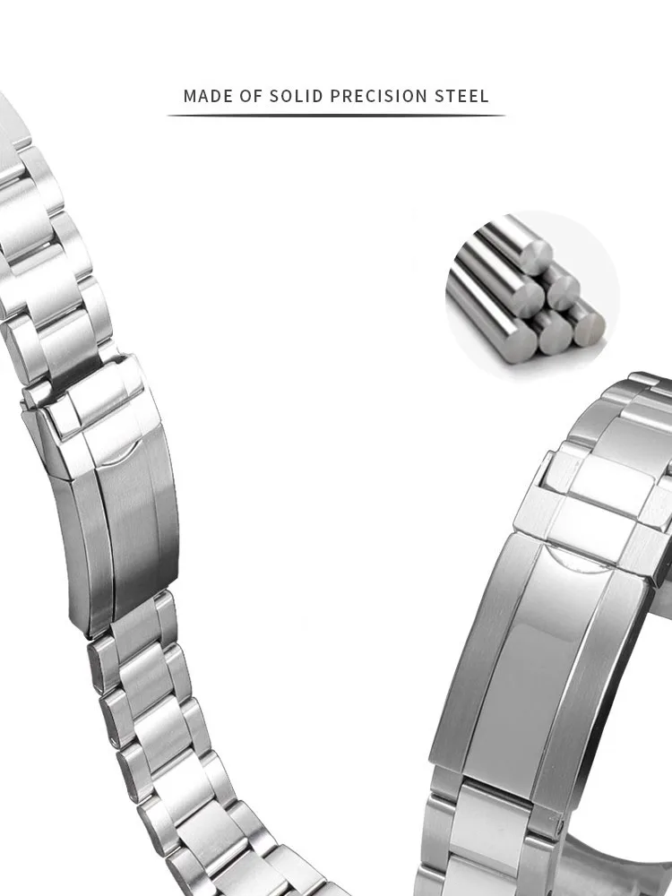 ステンレス鋼の時計ブレスレット,ロレックス,デイトナ,GMT,潜水艦時計アクセサリー,金属ストラップ,904l,20mm, 21mm