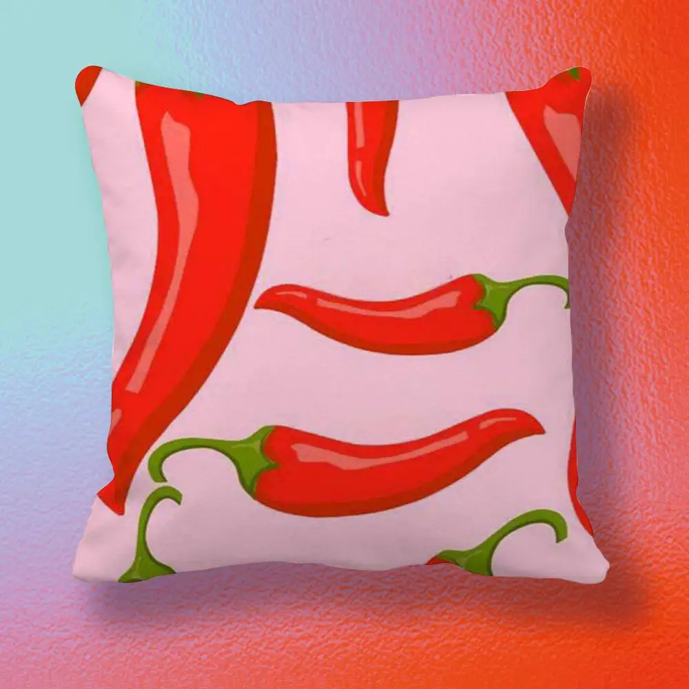 Chili pepper illustration  Pillow cover gift High definition digital printing,Surprise vivid pattern Household.