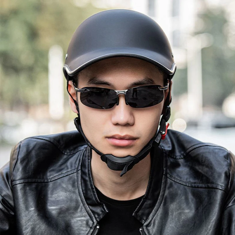 Capacete da motocicleta boné de beisebol estilo meia face capacete scooter elétrico bicicleta masculina e feminina clássico anti-uv segurança