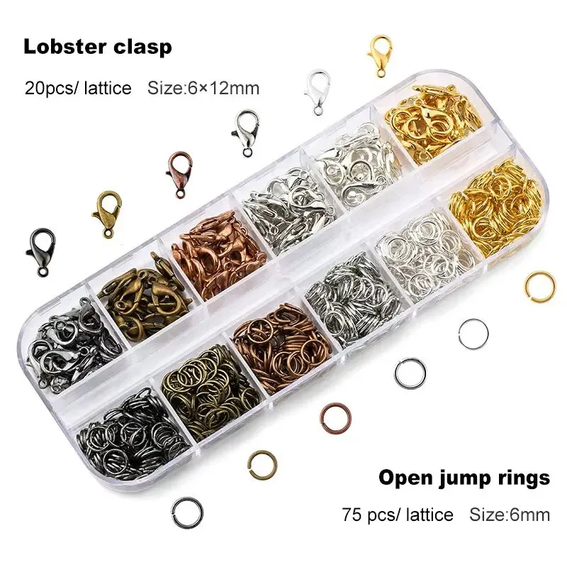 Zinc Alloy Open Jump Rings Lobster Clasps for DIY Bracelet Necklace Chain Accessories Making Supplies Jewelry Findings Kits images - 6