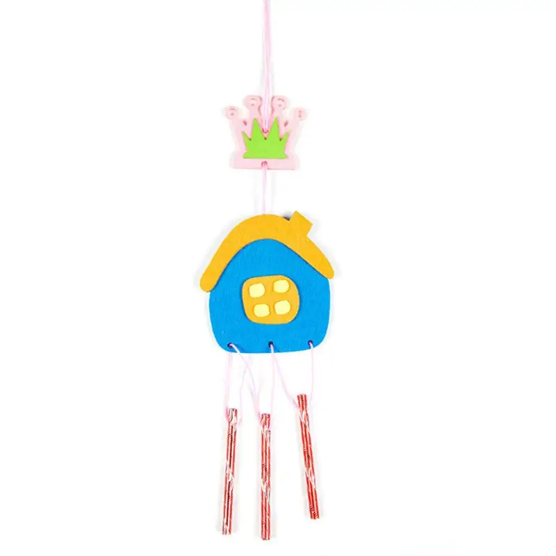 Q0KB Hanging Pendant Diy Wind Making Material Kits Ornament Kids Basket Filler