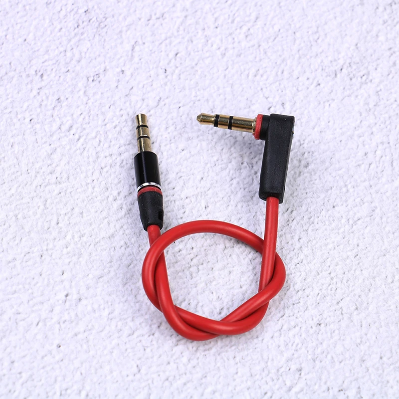 1/2/3/5pcs 3.5mm Short 20cm Jack To Jack Aux Cable Male To Male Stereo Audio Cables Cord 90 Degree