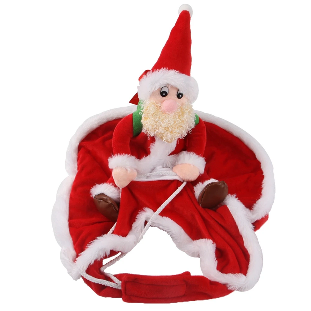 Christmas Dog Costume Funny Christmas Santa Claus Riding on Dog Pet Cat Holiday Outfit Clothes Dressing up for Halloween Xmas