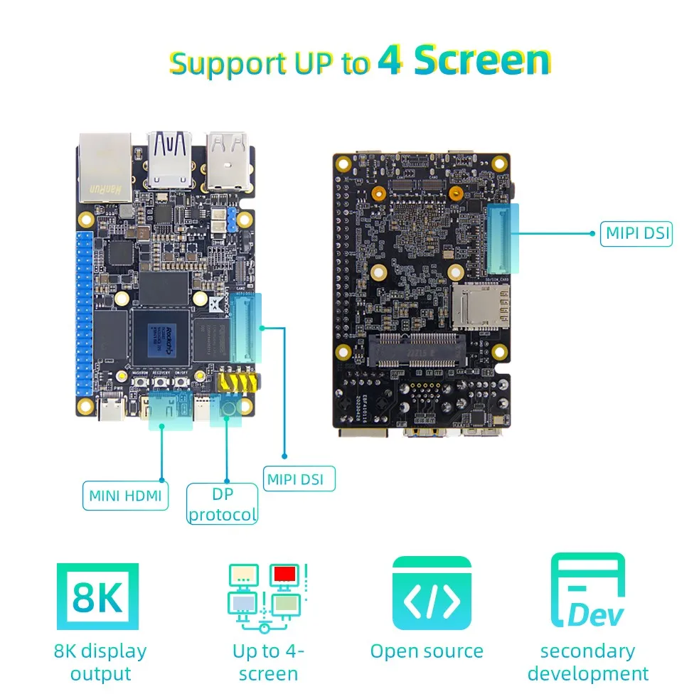 

Rockchip RK3588S 8K AI mainbord SBC board Octa Core Android13 8GB 16GB RAM 6TOPS Single-board Computer For Raspberry Pi 5