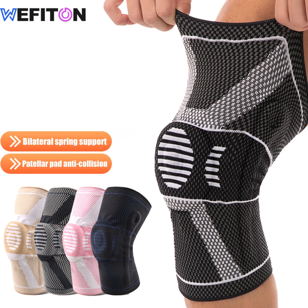1 Stück Kompressions-Knieschoner für Damen und Herren, Sport-Kniebandagen mit Patella-Gel-Polster und Seitenstabilisatoren, Kniebandagen für das Training