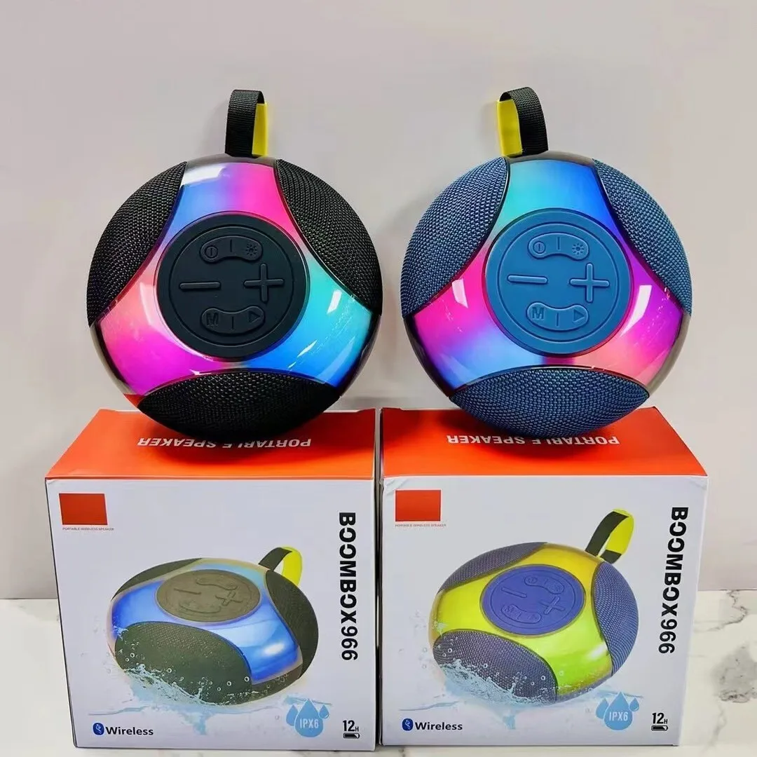 

Новый BOOMBOX966 открытый портативный беспроводной Bluetooth красочный свет мини-динамик для карт