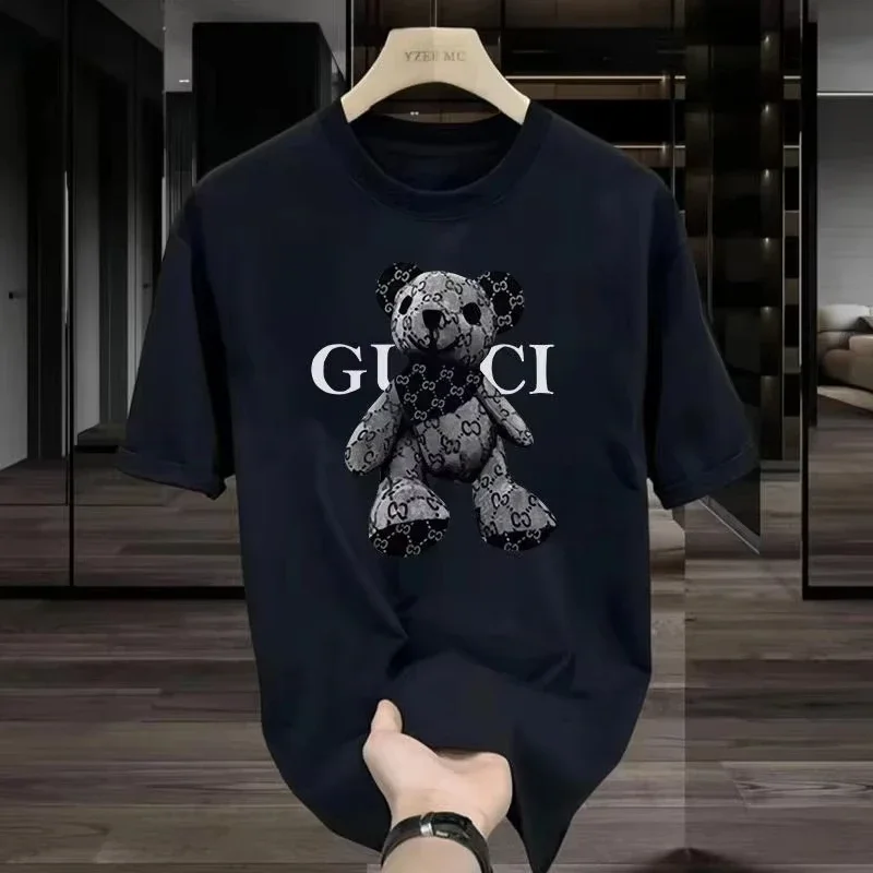 100% cotton men's luxury brand letter-print T-shirt, short-sleeved T-shirt, high-quality streetwear, men's and women's tops