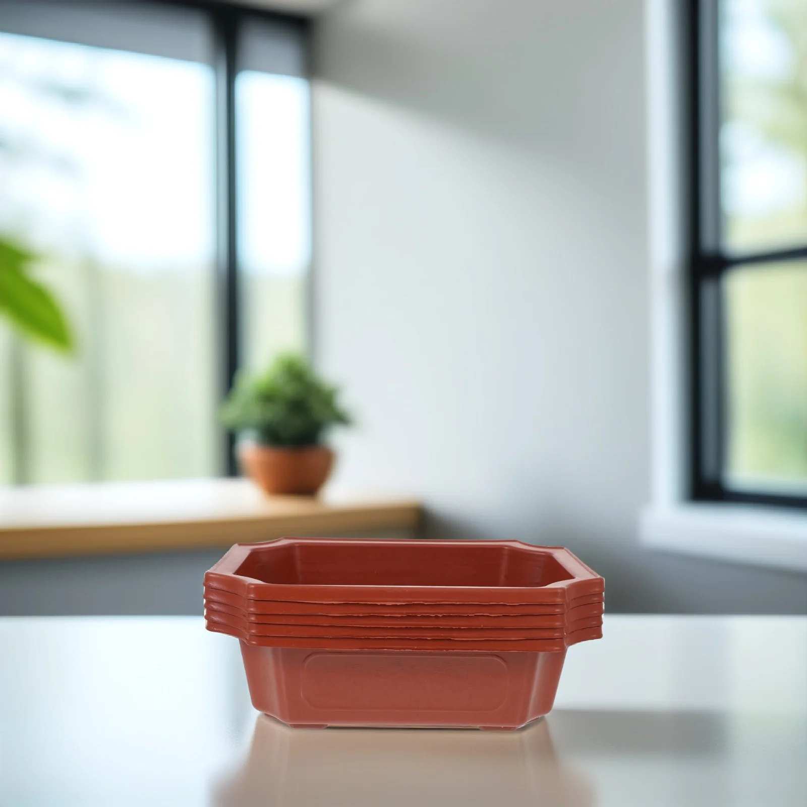 

10pcs Pot Classic Rectangular Thick Flowerpot Garden Cactus Succulent Planter Ornament Household Large Plastic