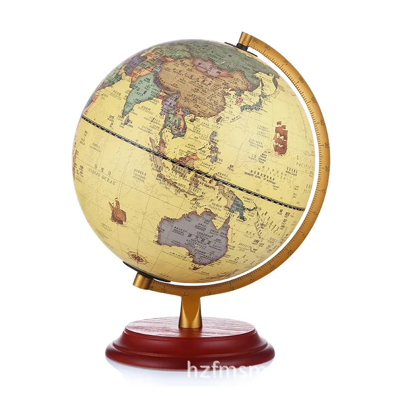 Illuminated Globe Table Lamp Medium Students Use 25cm HD American Retro Antique Decoration with LED Lights