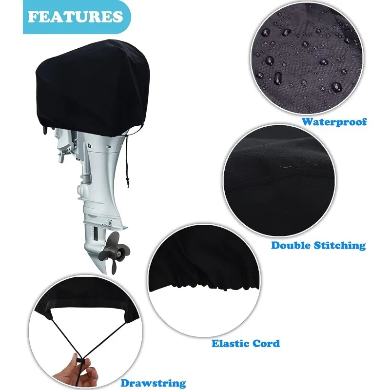 Motor Engine Boat Cover Anti Half Outboard UV Oxford Waterproof Protector Dustproof Air Antigores Yacht Marine 600D 15-300HP