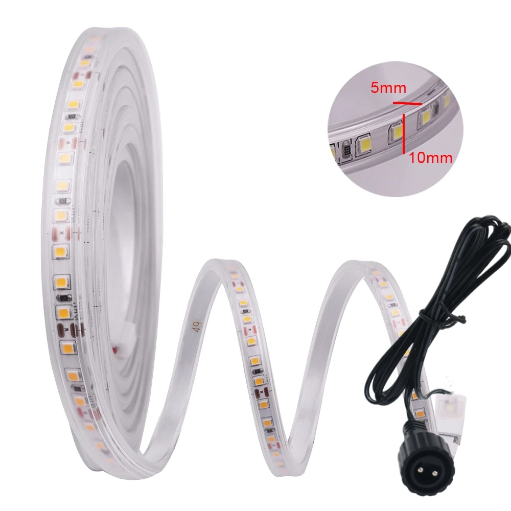 Solar Outdoor LED Lights IP67 Waterproof 12V 24V 120LEDs/m Warm White 4000K White LED Strip Solar Lighting For The Garden