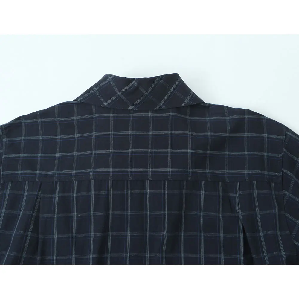 DUOPERI Damesmode met strik Geruite blouse Casual sjaalkraag Lange mouwen Vrouwelijke elegante chique damesoverhemden