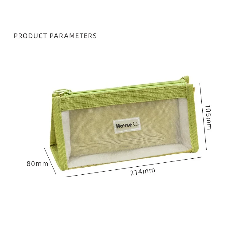 Imagem -05 - Transparente Camada Malha Lápis Bolsa Pen Case Forma Triângulo Gaze Bolsa de Armazenamento Papelaria Escritório Escola F7455