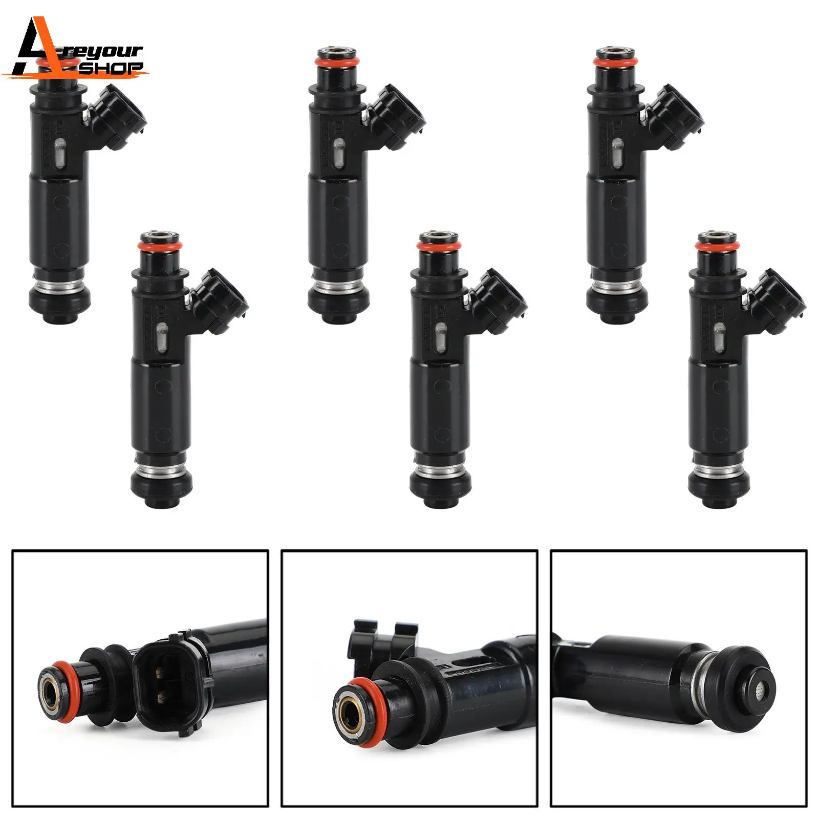 Areyourshop 6PCS Fuel Injectors For Mitsubishi Montero 3.8L V6 2003 2004 2005 2006 1955004370 Car Auto Parts